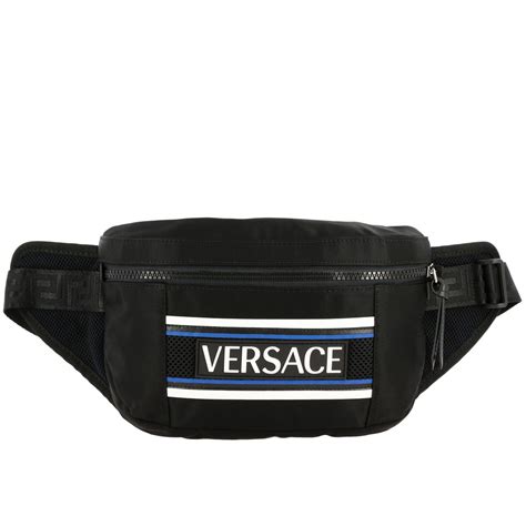 versace black belt bag|Versace book bags for men.